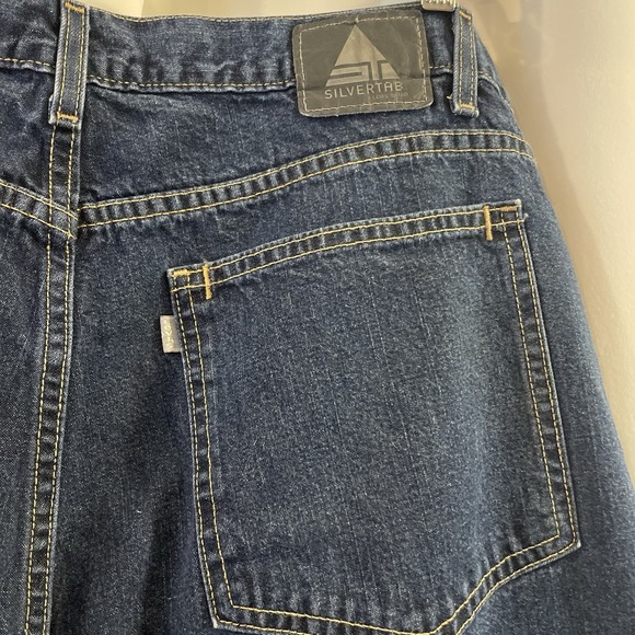 VINTAGE Levis SilverTab Jeans 38X32 Men Blue Denim Baggy Straight Skater Y2K - Picture 5 of 8